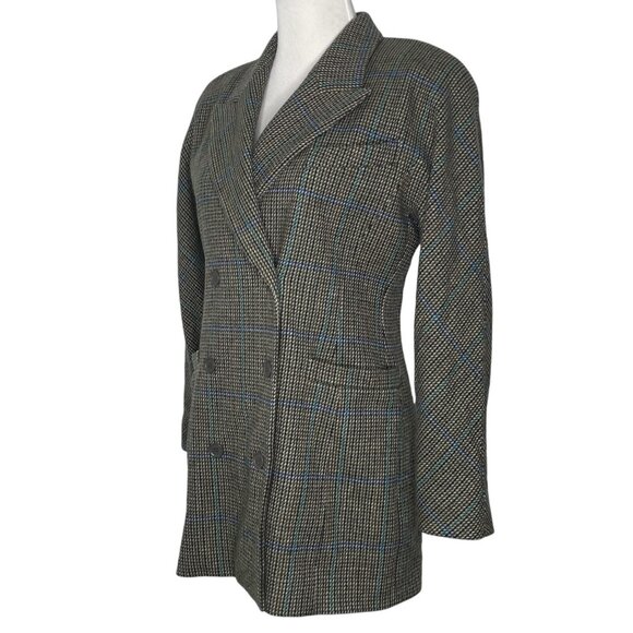 Vtg Escada Wool Blazer Jacket by Margaretha Ley Size 38 Plaid Double Breasted - Picture 2 of 10